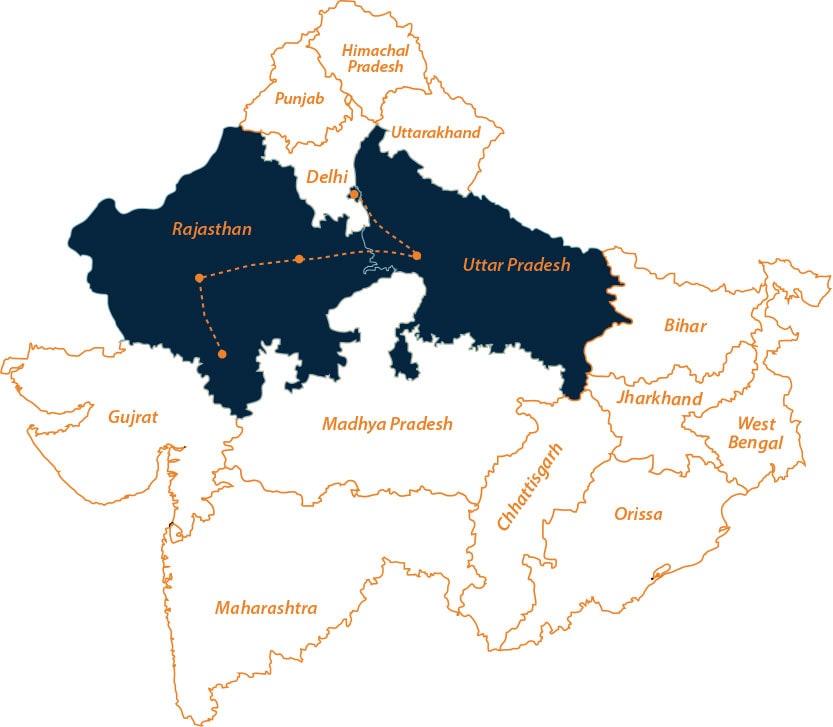 Royal Rajasthan Honeymoon tour map 